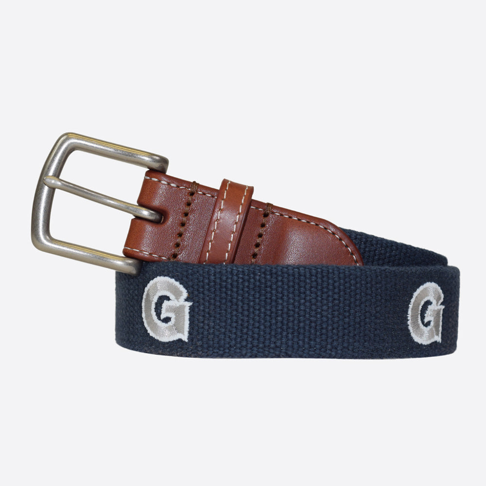 Peter Millar Georgetown Embroidered Leather Belt
