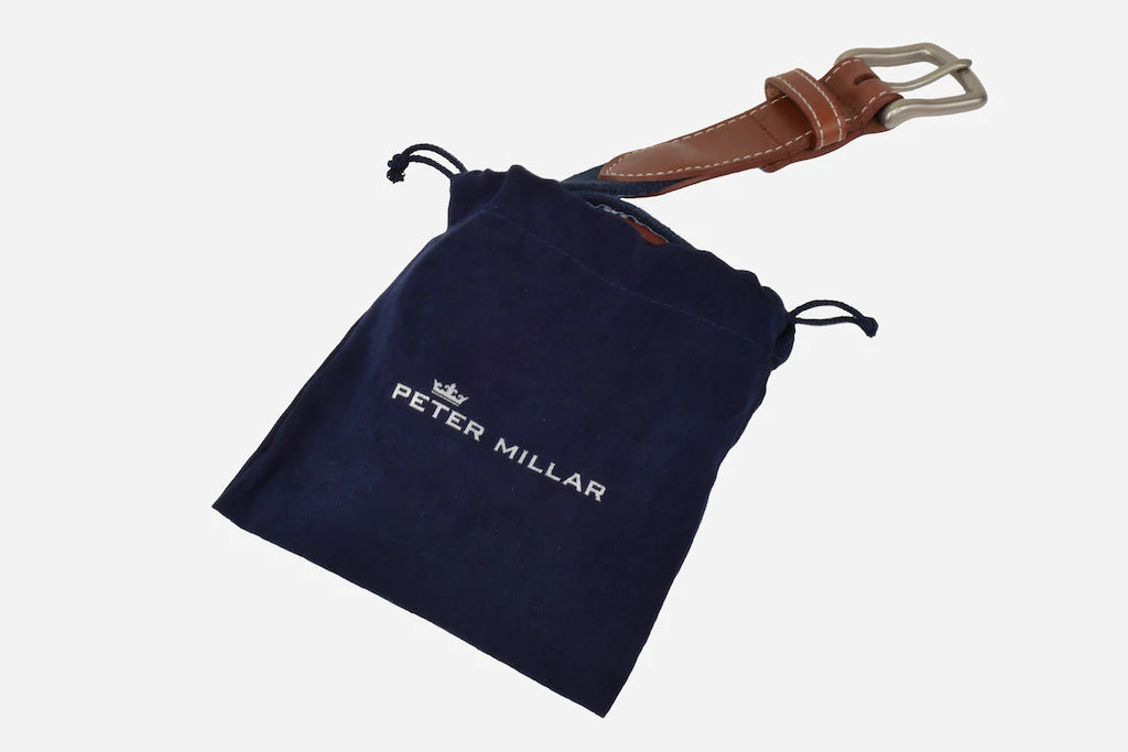Peter Millar Georgetown Embroidered Leather Belt