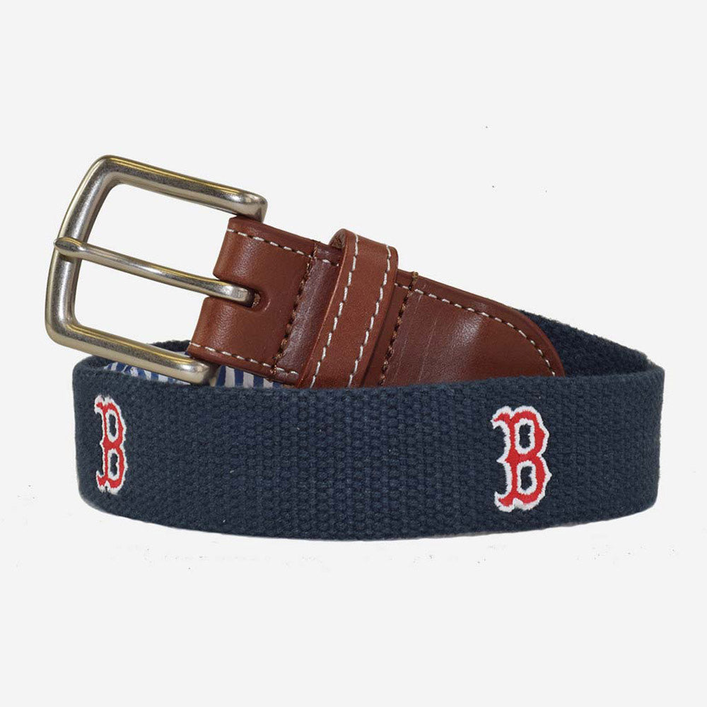 Peter Millar Red Sox Leather Belt