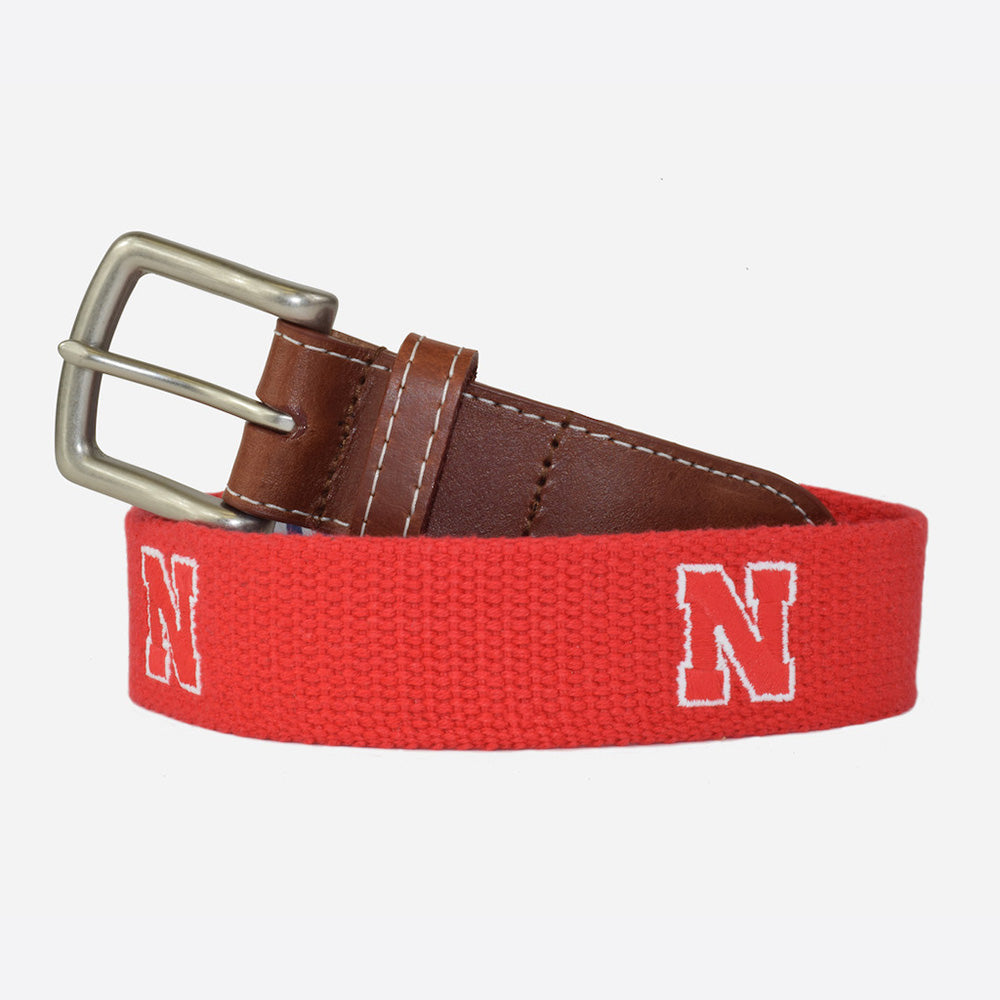 Nebraska Cornhuskers Leather Belt by Peter Millar